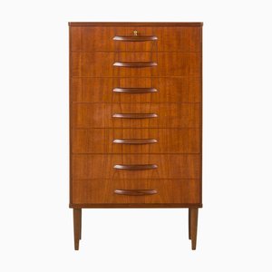 Mid-Century Teak Kommode mit Skulpturalen Griffen, Dänemark, 1960er