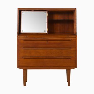 Bureau Mid-Century en Teck avec Meuble Caché de Ølholm Møbelfabrik, Danemark, 1960s
