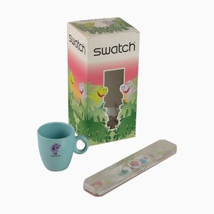 GE 154 Jungle Friend Uhr und Kaffeetasse von Swatch, 2 . Set