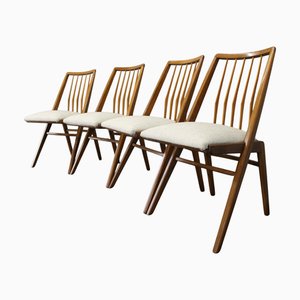 Beech Dining Chairs, West Germany, 1970s, Set of 4