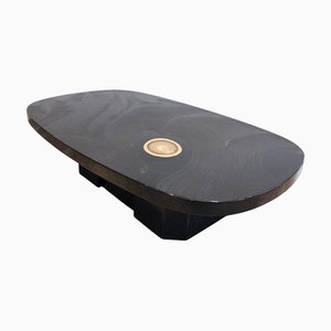 Black Resin Engraved Coffee Table from Dresse, 1980s