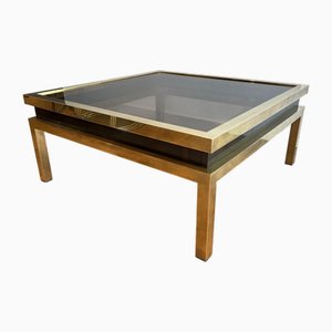 Brass and Black Lacquer Coffee Table by Guy Lefèvre for Maison Jansen