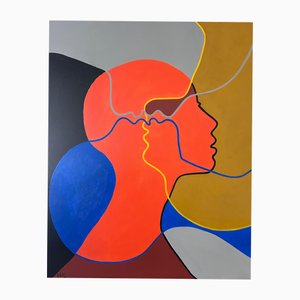 Marie Bec, Orange Head, Acrylic on Canvas