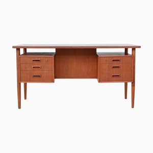 Danish Freestanding Symmetric Desk in Teak by Arne Wahl Iversen, 1960