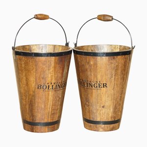 Vintage Bollinger Champagne Coolers or Log Wood Buckets, Set of 2