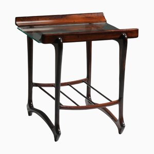 Beistelltisch aus Holz & Glas von Giuseppi Scapinelli, 1950er