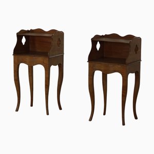 Moderne Dänische Nachttische aus Nussholz, 1940er, 2er Set