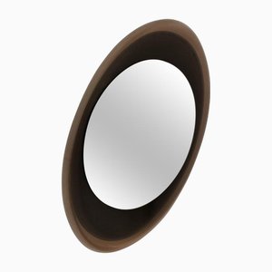 Miroir Ovale en Verre Cristal Art Style, Italie, 1960s