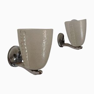 Art Deco Wandlampe aus Muranoglas von Carlo Scarpa für Venini, 1930er