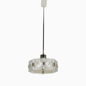 Vintage Sculptural Glass Pendant Lamp attributed to Kamenický Šenov, 1970s