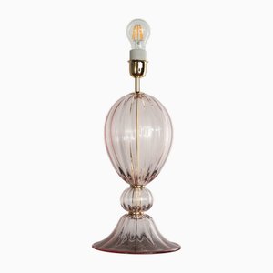 Murano Glass Table Lamp Pink Color, Italy, 1980s