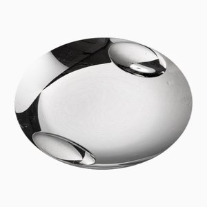 Round Silver Metal Tray by Lino Sabattini, 1970s
