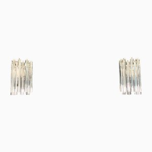 Vintage Triedri Murano Glass Wall Sconces, 1990s, Set of 2