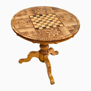 Biedermeier Marquetry Chess Table, Germany, 19th Century