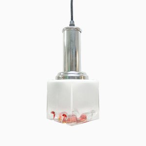 Murano Glass Cube Pendant Lamp, Italy, 1970s