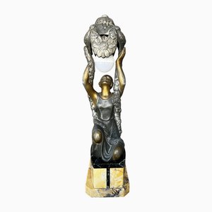 Skulpturale Art Deco Tischlampe von Pierre Sega, Frankreich, 1930er