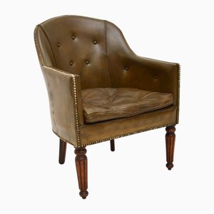 Antique Victorian Leather Armchair, 1840
