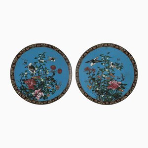 Japanese Cloisonne Plates, Set of 2