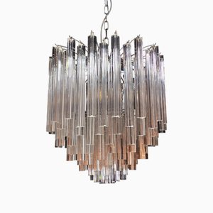 Lampadario in vetro di Murano in stile Venini, anni '70