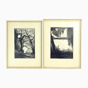 Šesták, 1972, Glass & Wood & Paper, Set of 2