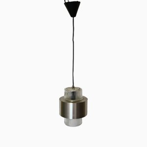 Lampada a sospensione in alluminio e vetro di Philips, anni '60