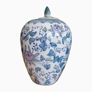 Oval Porcelain Ginger Jar, 1970s
