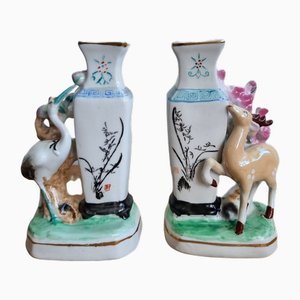 Chinese Minature Porcelain Vases, 1960s, Set of 2