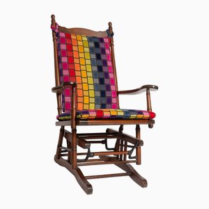 Campaign Rocking Chair in Oak, 1900s