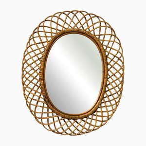 Wicker Wall Mirror by Franco Albini, 1960s