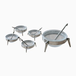 French Postmodern Caviar Holders from Arcoroc, 1960s, Set of 5