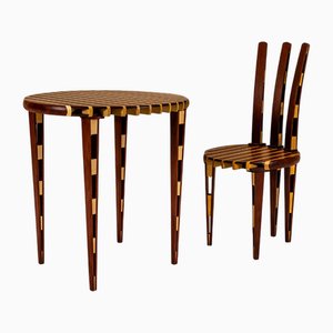 Vintage Zebra Tisch und Stuhl, 1990er, 2er Set