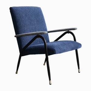 Italienischer Sessel in Blau & Grau, 1960er
