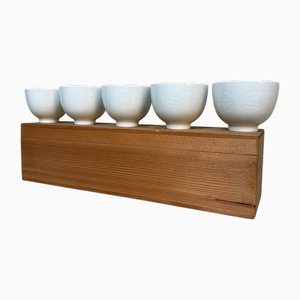 Shōwa Ceramic Tea Set by Inoue Manji, 1960s, Set of 6