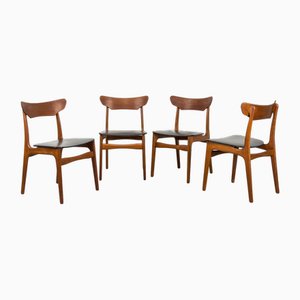Dänische Teak Esszimmerstühle von Schionning & Elgaard, 1960er, 4er Set
