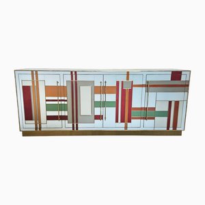 Enfilade avec 4 Portes en Verre, 1980s