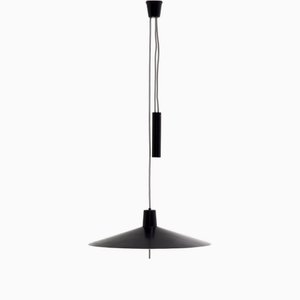 Lampada ad altezza regolabile in metallo nero, anni '50