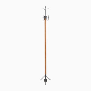 Candelabro de iglesia antiguo grande de madera y metal, Francia, década de 1900