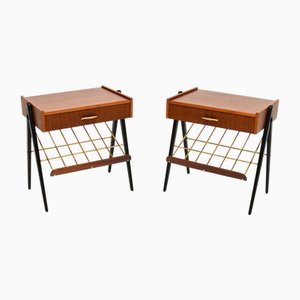 Schwedische Teak Nachttische, 1960er, 2er Set