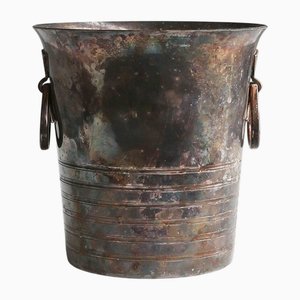 French Brass and Silver-Plated Ice Bucket in the style of Wiskemann, 1900s