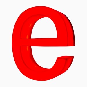 Illuminated Letter E from Vintage White Sign, 1970s