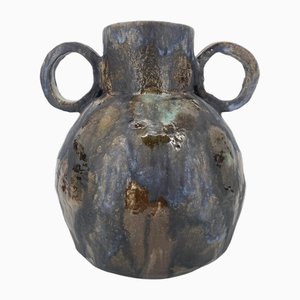 Studio Vase aus Keramik mit Laufglasur von MB79, 1979