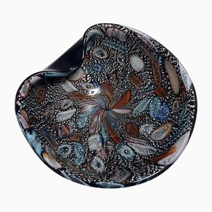 Cendrier Tutti Frutti en Verre de Murano Noir attribué à Avem, 1960s