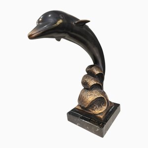 Delphin aus Bronze & Marmor von Francisco Ballart, 1990er