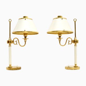 Vintage Swedish Brass and Tole Table Lamps from Boréns, 1970s, Set of 2