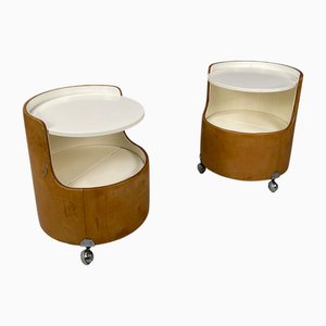 Italian Mid-Centrury Modern Lullaby Bedside Tables by Luigi Massoni for Poltrona Frau, 1960s, Set of 2