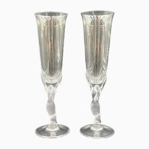 Verres à Champagne de Lalique and Fabergé Doves, France, 1960s, Set de 2