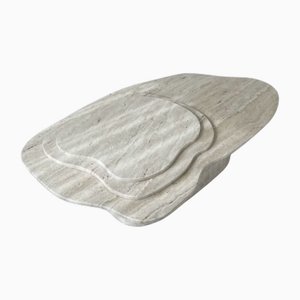Table Basse Fabriquée à la Main en Travertin par Stonemarble