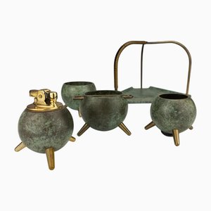 Mid-Century Modern Smoking Set with Table Lighter, 1960, Set of 5