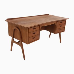 Scandinavian Teak Desk by Svend Aage Madsen for Sigurd Hanse, Sweden, 1950s