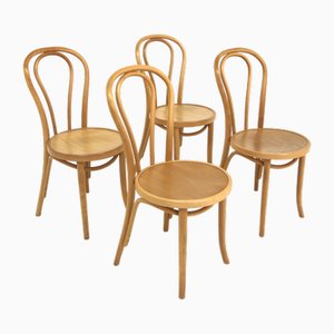 Scandinavian Beech Chairs, Sweden, 1970s, Set of 4